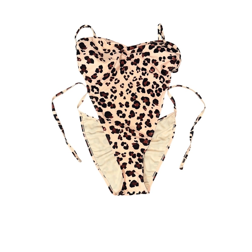 Adore Me Womens Calypso Contour Leopard Print Cut Out One Piece Swimsuit Size 6